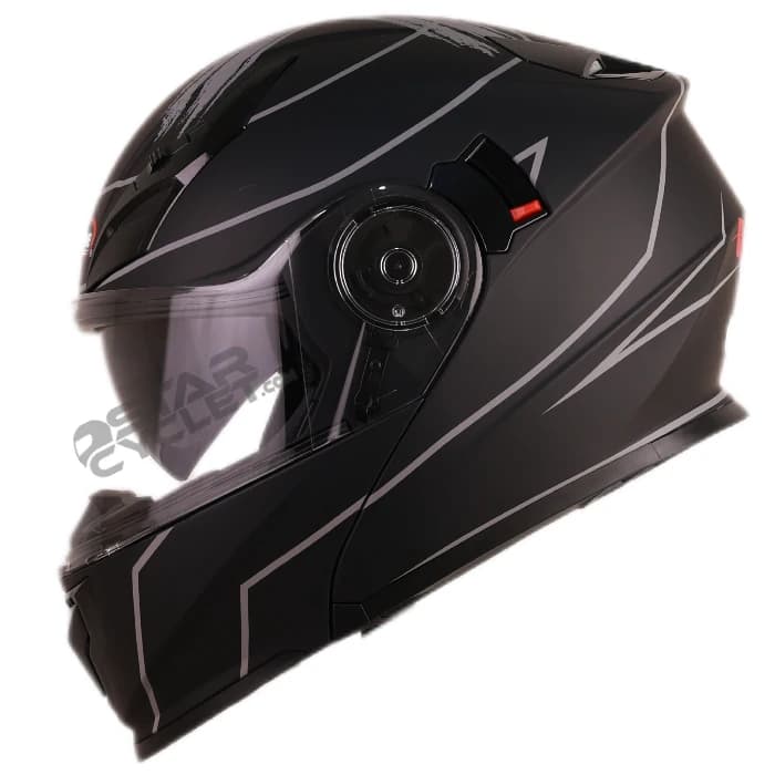 کلاه کاسکت فک متحرک ردلاین مدل 13-939 MATT BLACK GRAY — تصویر ۲