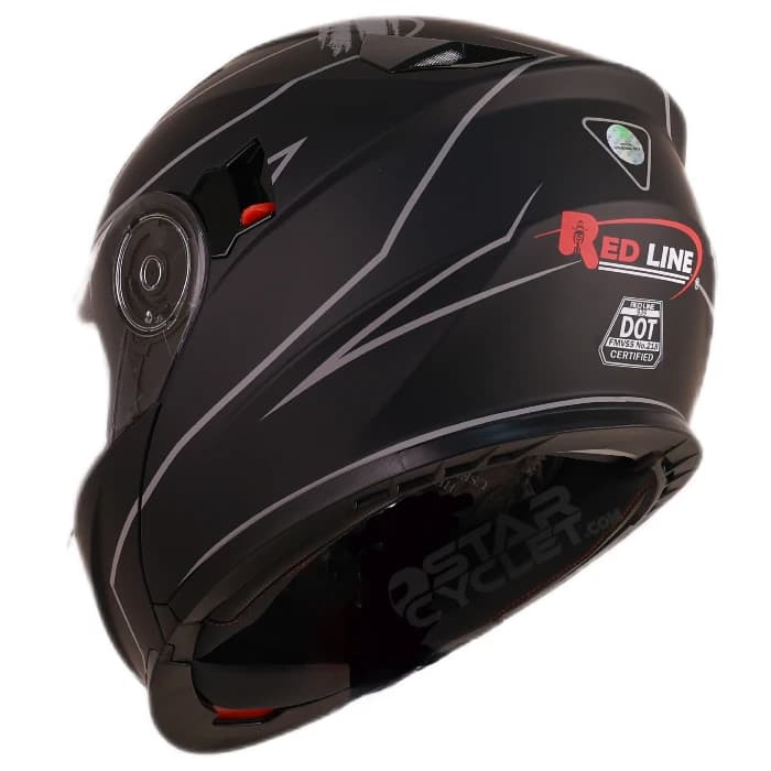 کلاه کاسکت فک متحرک ردلاین مدل 13-939 MATT BLACK GRAY — تصویر ۵