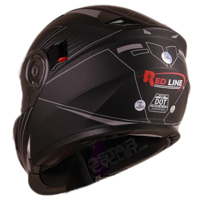 کلاه کاسکت فک متحرک ردلاین مدل 15-939 MATT BLACK GRAY X — تصویر ۳