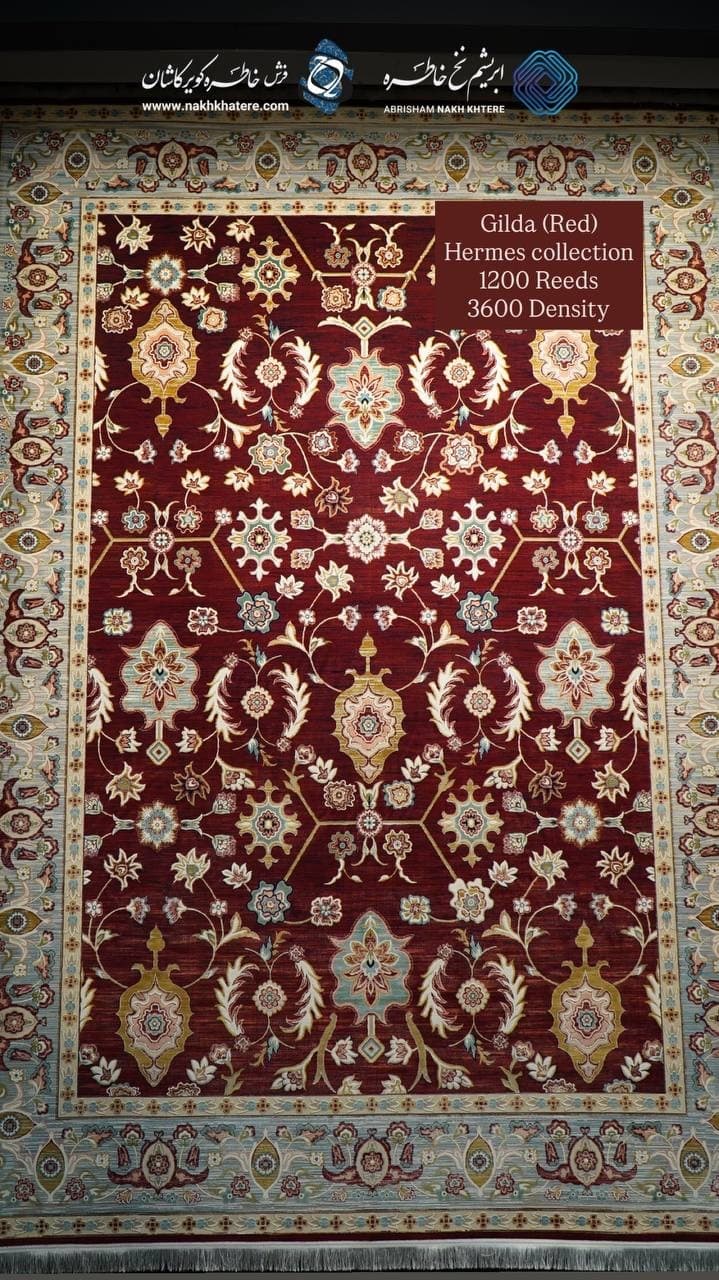 فرش خاطره کویر کاشان کلکسیون 1200 شانه طرح گیلدا لاکی