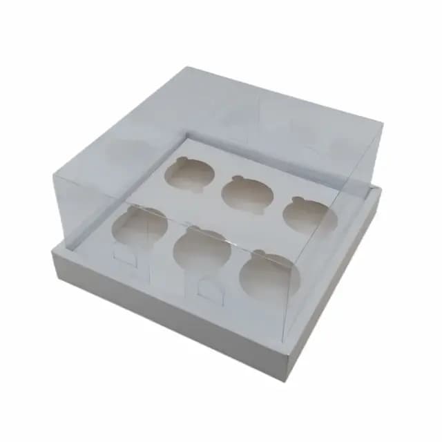 جعبه کاپ کیک 6 عددی درب طلقی