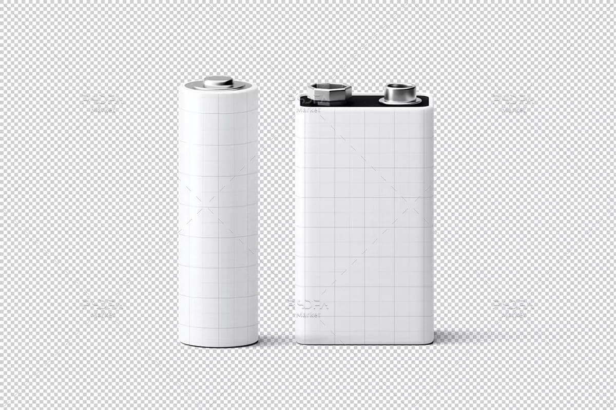 موکاپ باطری کتابی و قلمی — تصویر ۲