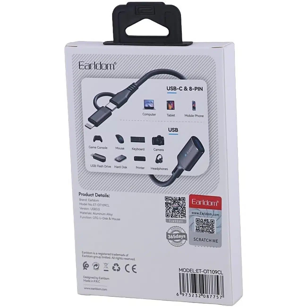 مبدل OTG تایپ سی و لایتنینگ ارلدام ET-OT109CL با USB 3.0 — تصویر ۷