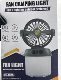 پنکه خورشیدی چراغ دار کمپینگ CH-F803 Solar Camping Fan with LED Light — تصویر ۲