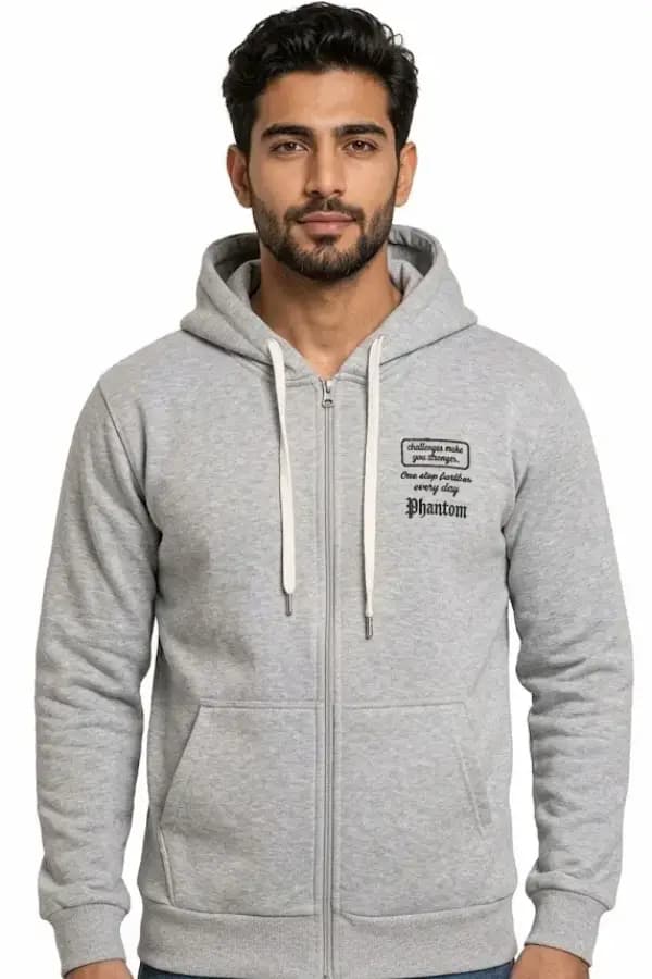 سویشرت مردانه کلاه دار زیپ دار PHANTOM JEANS — تصویر ۳