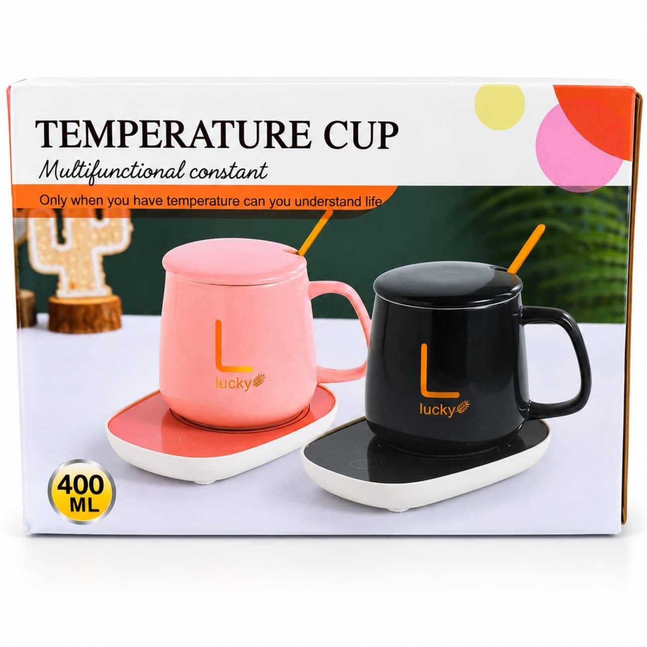ماگ گرم کن دار لاکی Lucky مدل Temperature Cup ظرفیت 400 میلی لیتر — تصویر ۸