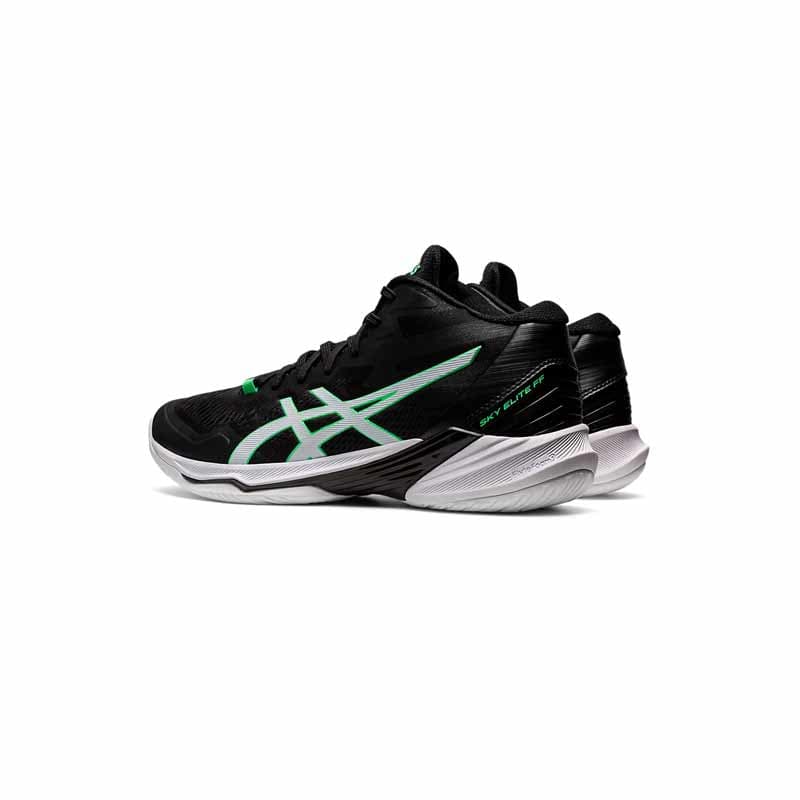 کفش والیبال اسیکس اسکای الیت مشکی سفید سبز Asics Sky Elite ff 2 Black White Green — تصویر ۴