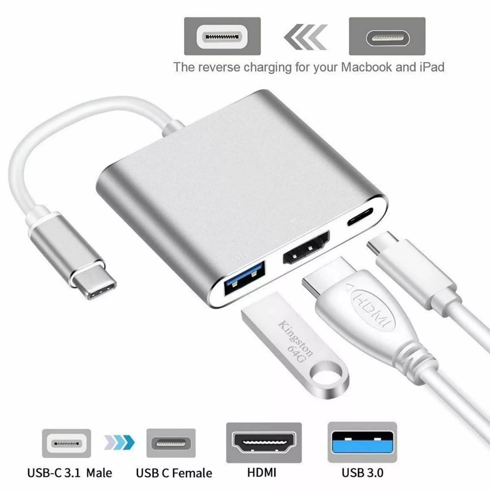 هاب 3 پورت USB Type-C پرووان مدل PHU552 — تصویر ۲