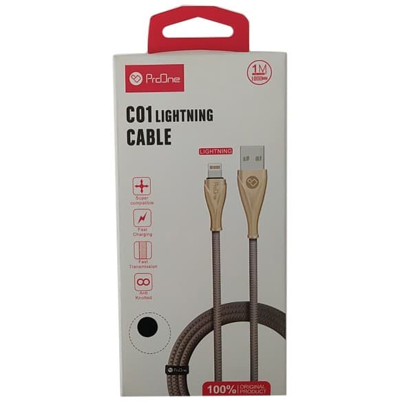 کابل USB به لایتنینگ پرووان مدل C01 طول 1 متر — تصویر ۲
