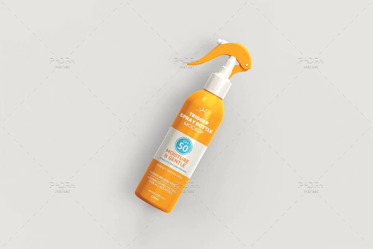 موکاپ بطری اسپری پلاستیکی ماشه — تصویر ۲