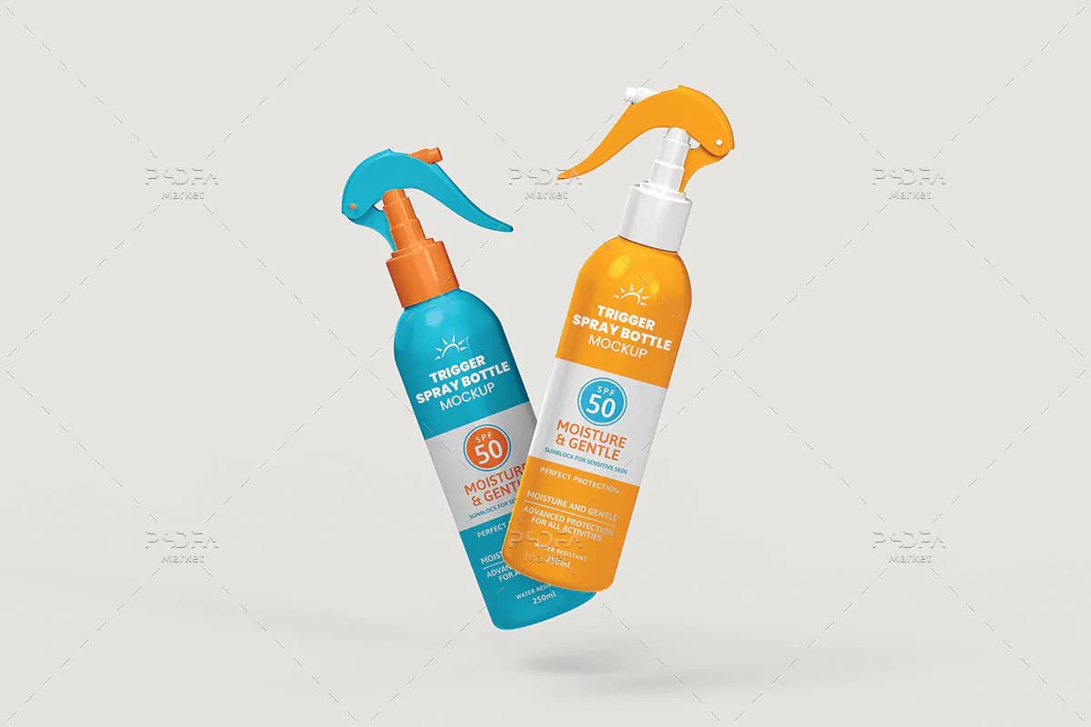 موکاپ بطری اسپری پلاستیکی ماشه — تصویر ۶