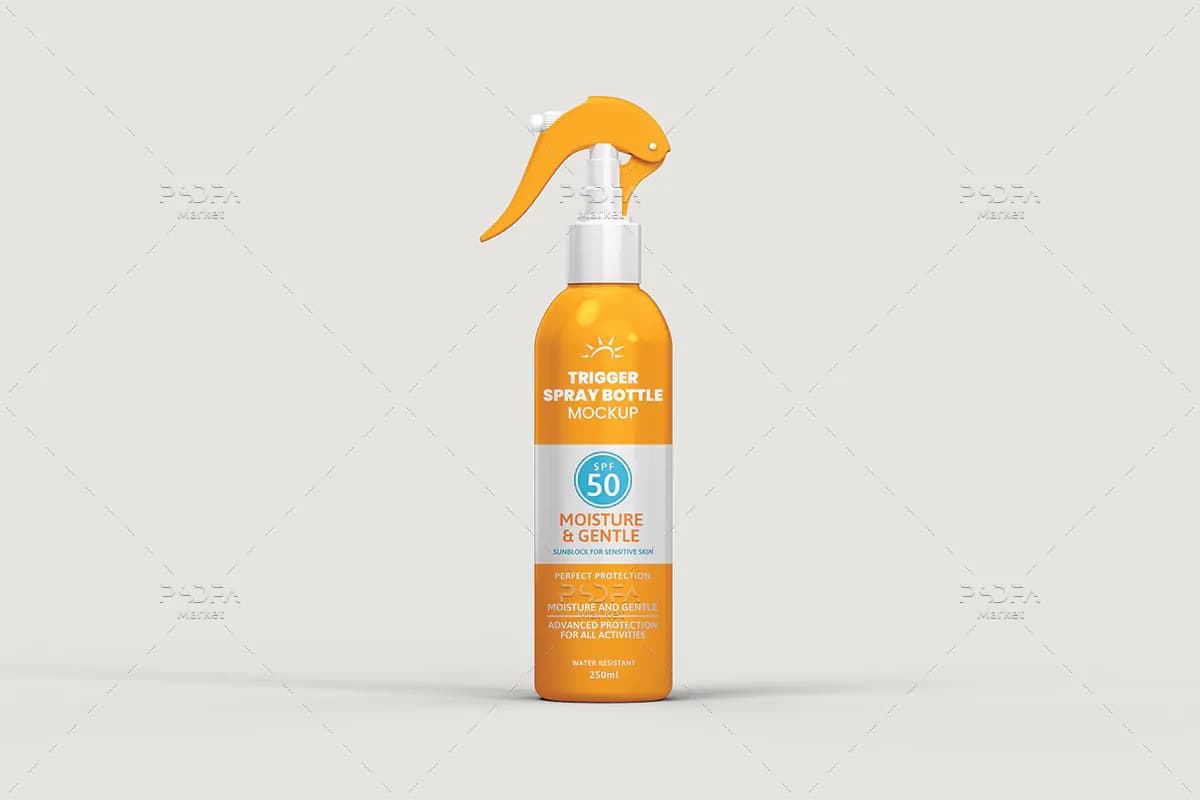موکاپ بطری اسپری پلاستیکی ماشه — تصویر ۵