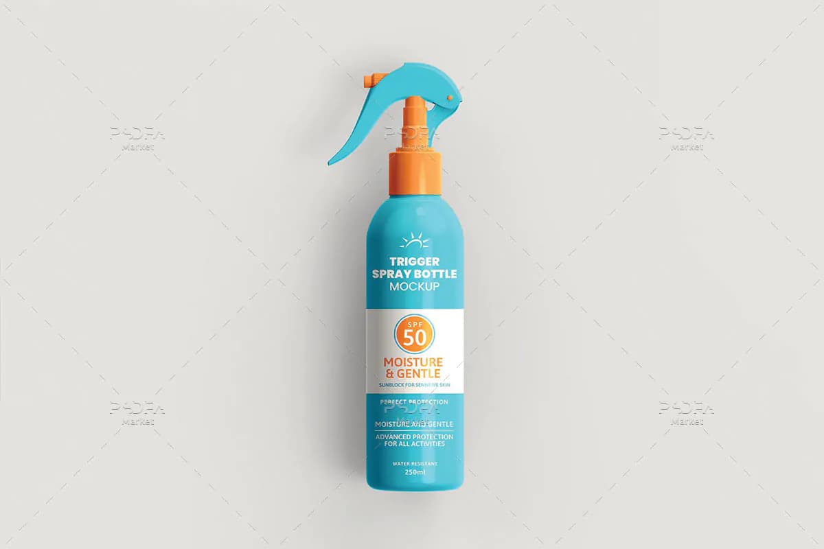 موکاپ بطری اسپری پلاستیکی ماشه — تصویر ۴