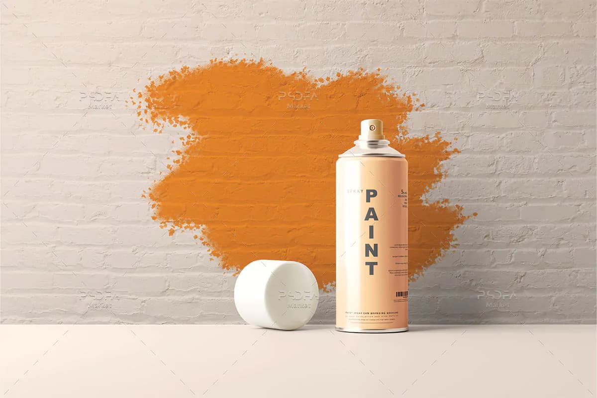 موکاپ قوطی اسپری رنگ
