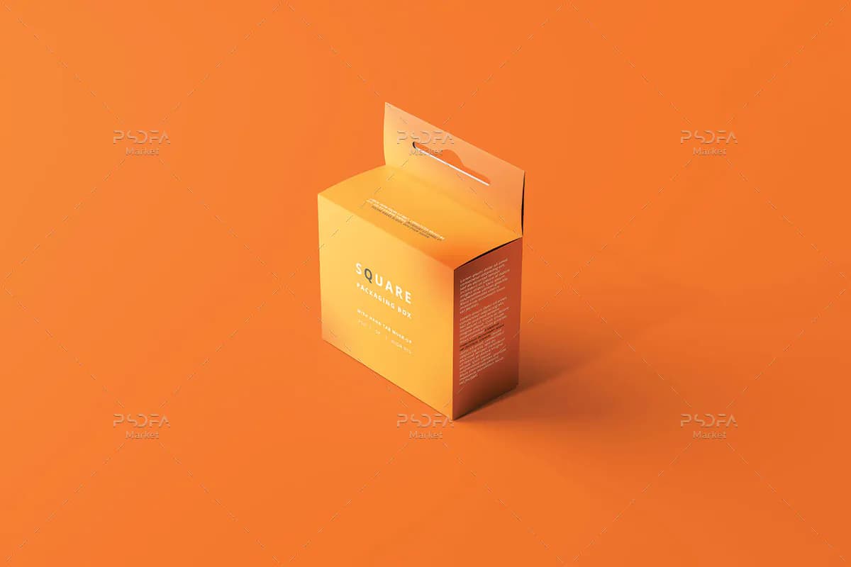 موکاپ جعبه آویزدار بسته بندی محصول — تصویر ۳