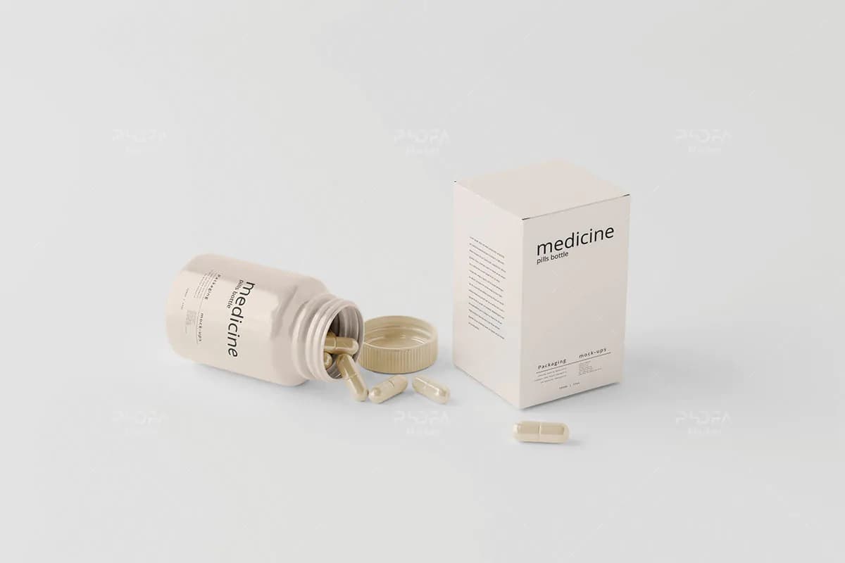 موکاپ قوطی کپسول دارویی — تصویر ۸