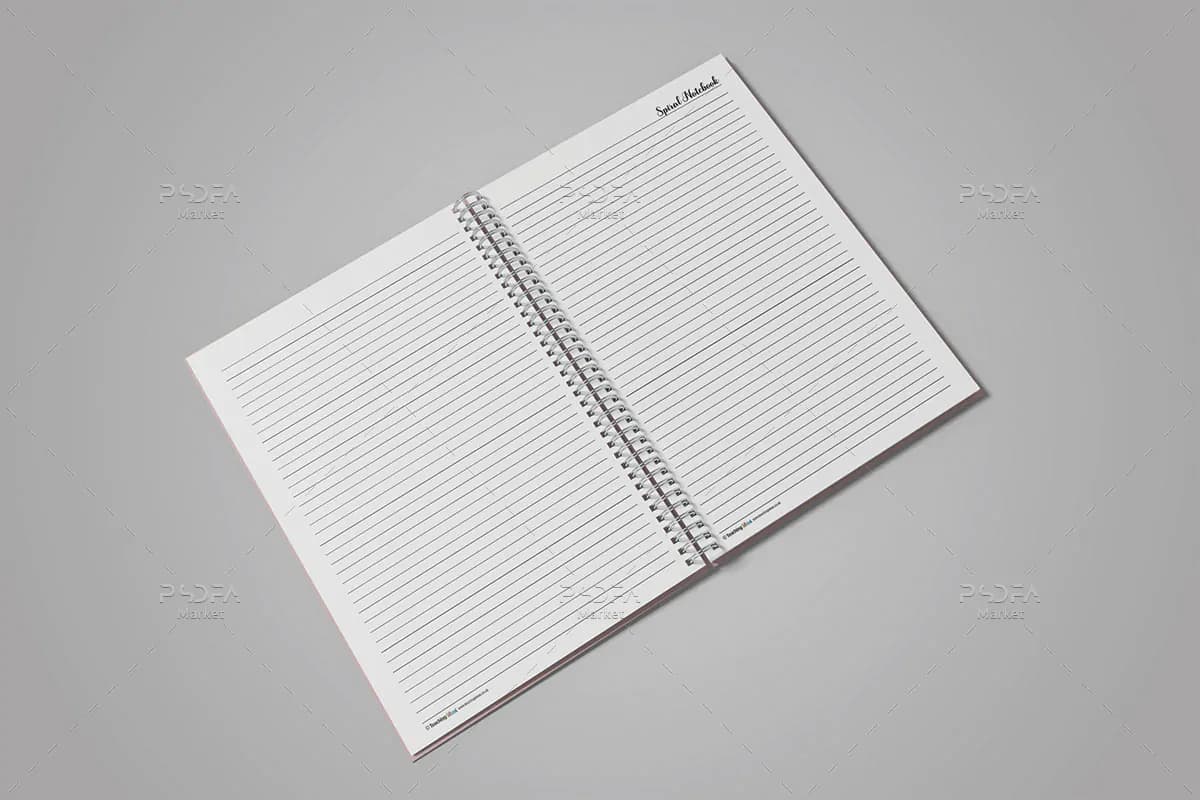 موکاپ دفترچه سیمی و فنری سایز A5 — تصویر ۸
