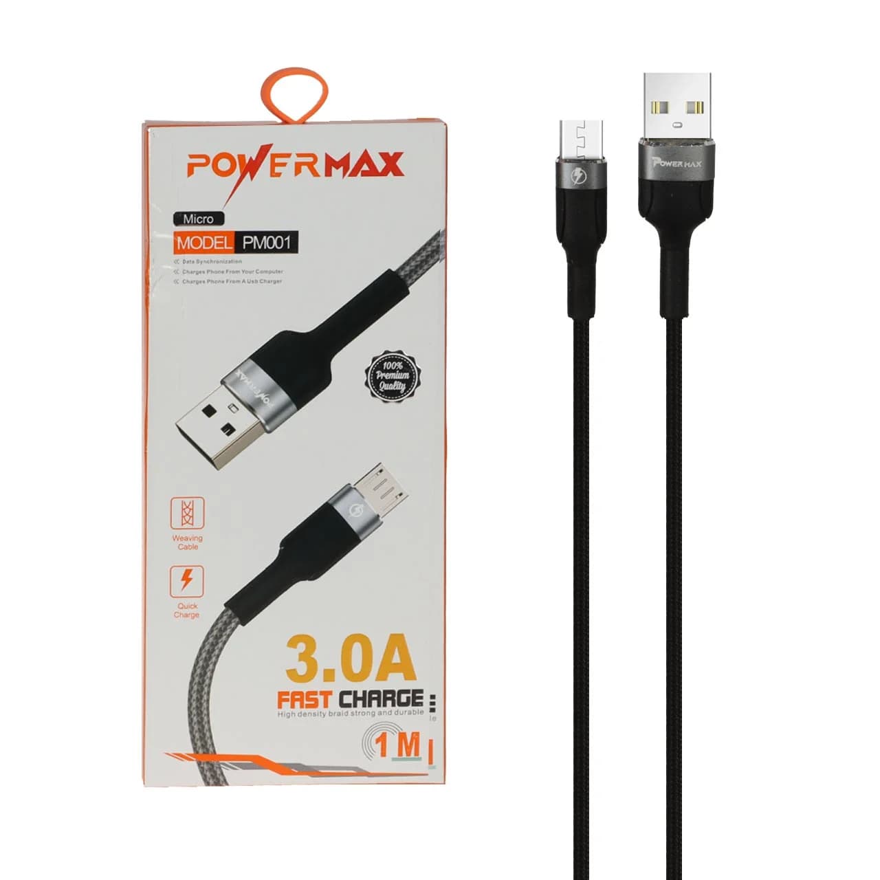 کابل شارژ فست اندروید Power Max مدل PM001 – مشکی