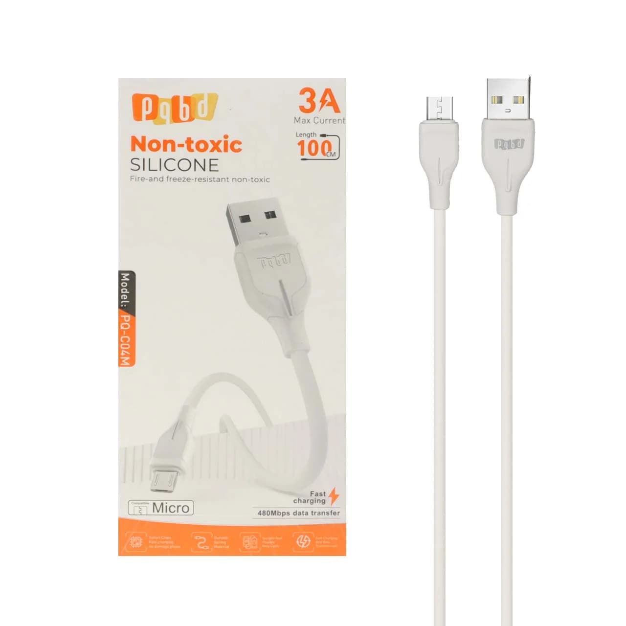 کابل شارژ فست اندروید pqbd مدل PQ-C04M – سفید