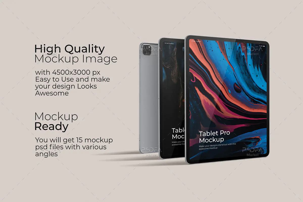 18 موکاپ تبلت آیپد پرو iPad Pro — تصویر ۷