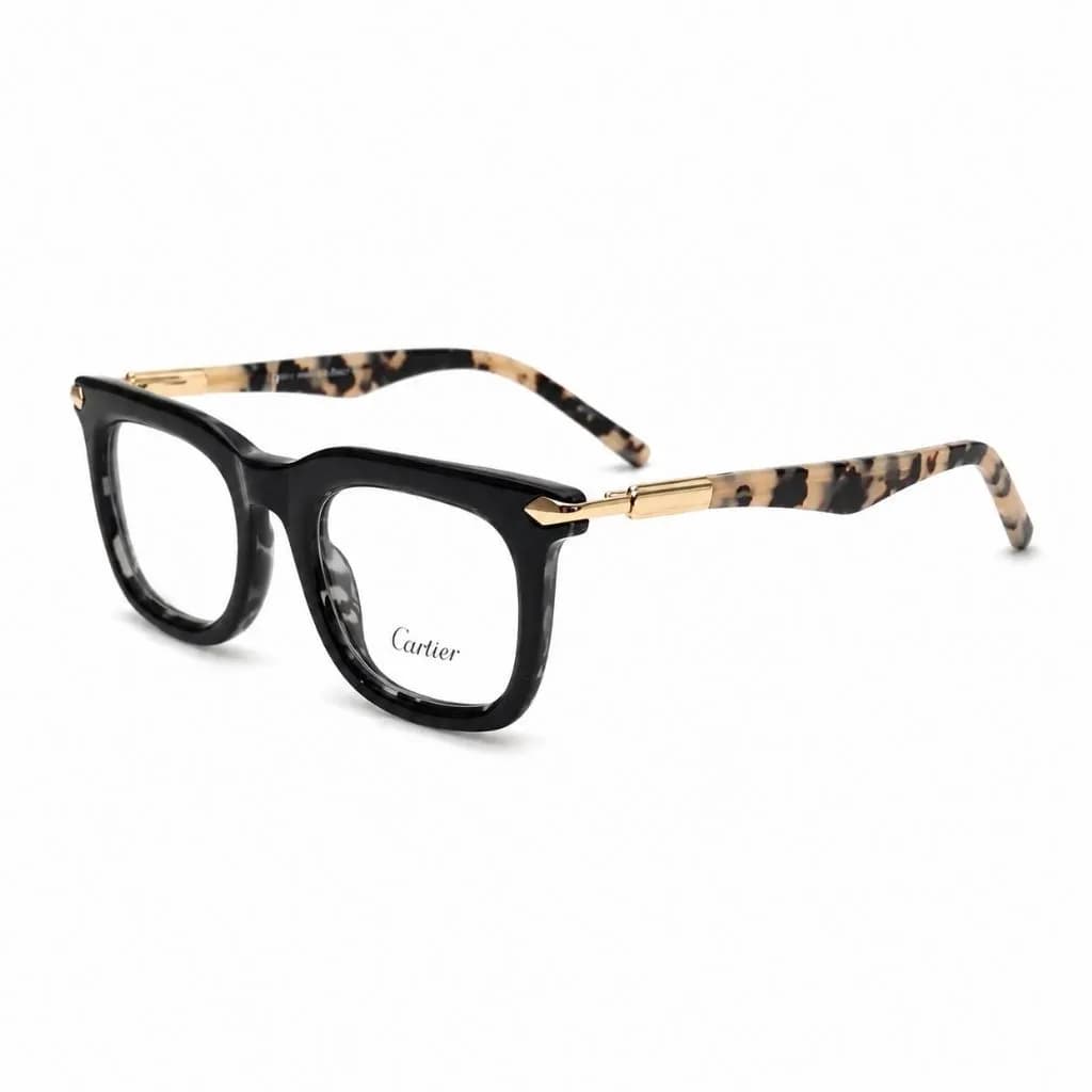فریم عینک طبی برند cartier دسته شفاف کد 9063 — تصویر ۶
