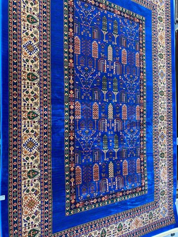 فرش طرح سنتی 700 شانه زمینه آبی کد 771021 — تصویر ۷