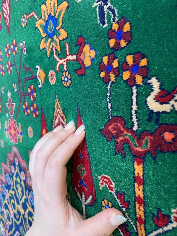 فرش طرح دستباف 700 شانه زمینه سبز کد 771092 — تصویر ۵