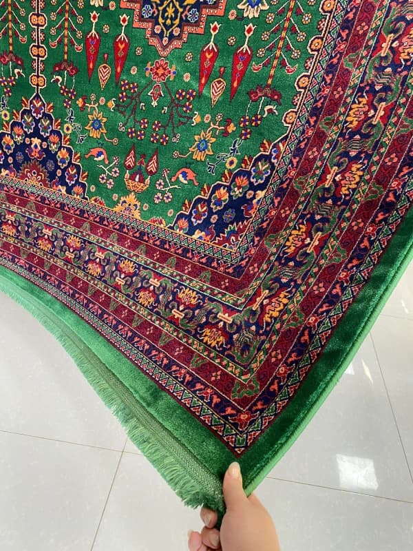 فرش طرح دستباف 700 شانه زمینه سبز کد 771092 — تصویر ۸