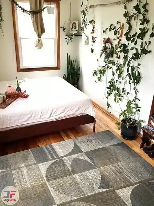 فرش فانتزی اتاق خواب با اشکال هندسی کد 6206 — تصویر ۲