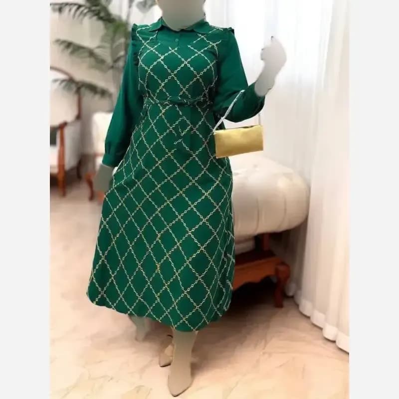 پیراهن بلند زنانه ماهرو خنک مجلسی آستیندار — تصویر ۶