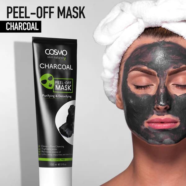 ماسک صورت لایه بردار زغال سنگ (تصفیه کننده و سم زدا) 150 میل کازمو – PEEL OFF MASK — تصویر ۲