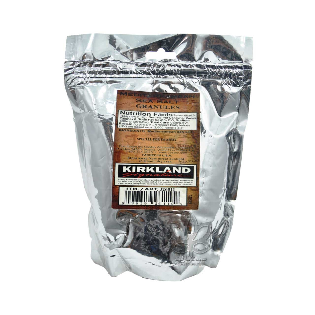 نمک دریا گرانول کیسه ای کرکلند ۵۰۰ گرم – kirkland — تصویر ۳
