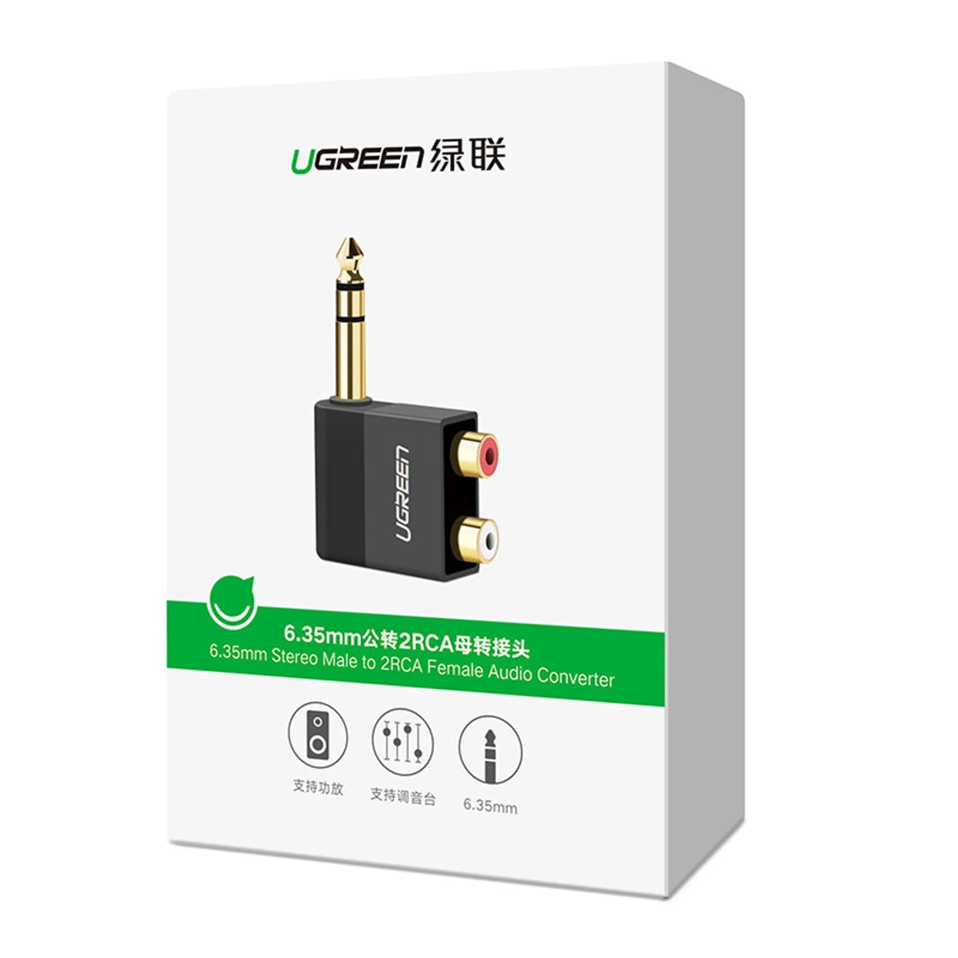 مبدل صدا یوگرین مدل UGREEN AV147 6.35 Male to 2x RCA Female Adapter AV147 — تصویر ۶