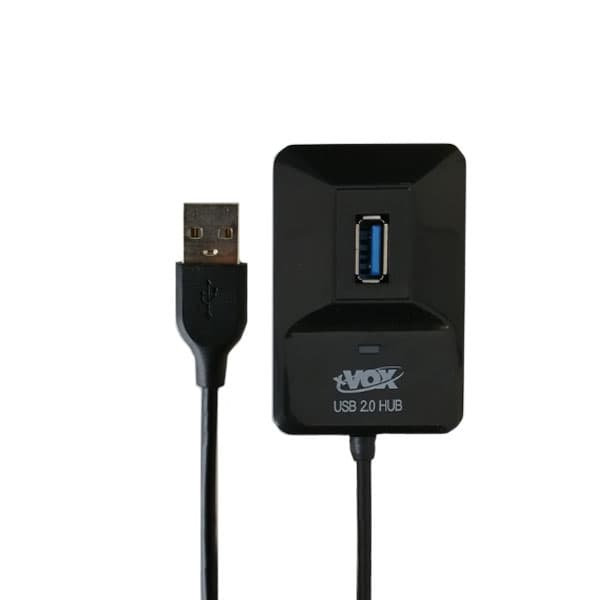 هاب X-VOX USB2.0 مدل x-803 چهار پورت آداپتوردار کابل 1.2 متر