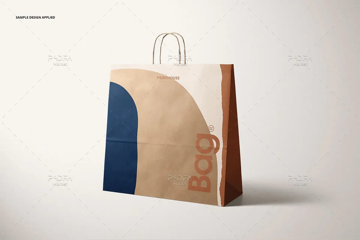موکاپ بگ خرید با کاغذ کرافت — تصویر ۶