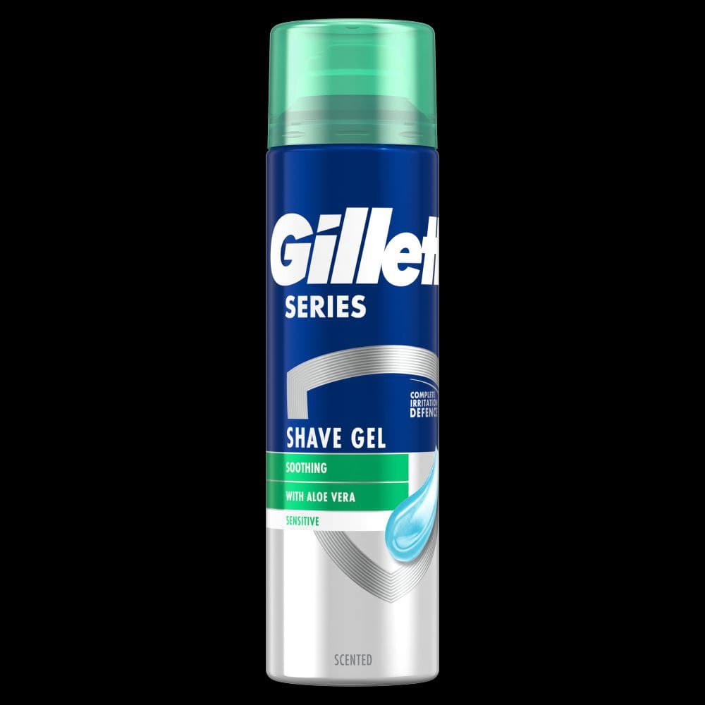 (اصلی انگلیسی/200میل) ژل اصلاح ژیلت سبز مدل آلوئه ورا Gillette Sensitive with Aloe Vera