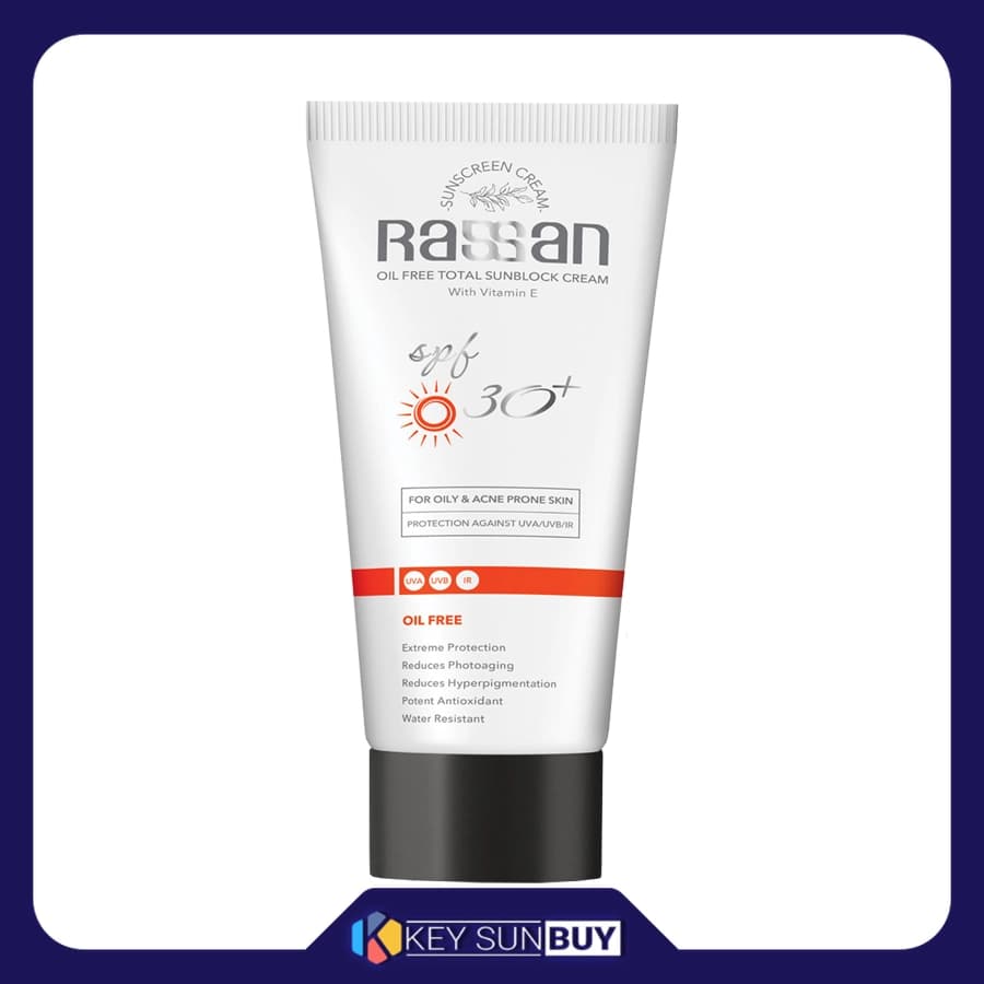 مراقبت پوست کرم ضد آفتاب بدون رنگ راسن SPF 30 مدل potent مناسب پوستهای چرب حجم 40 میلیلیتر