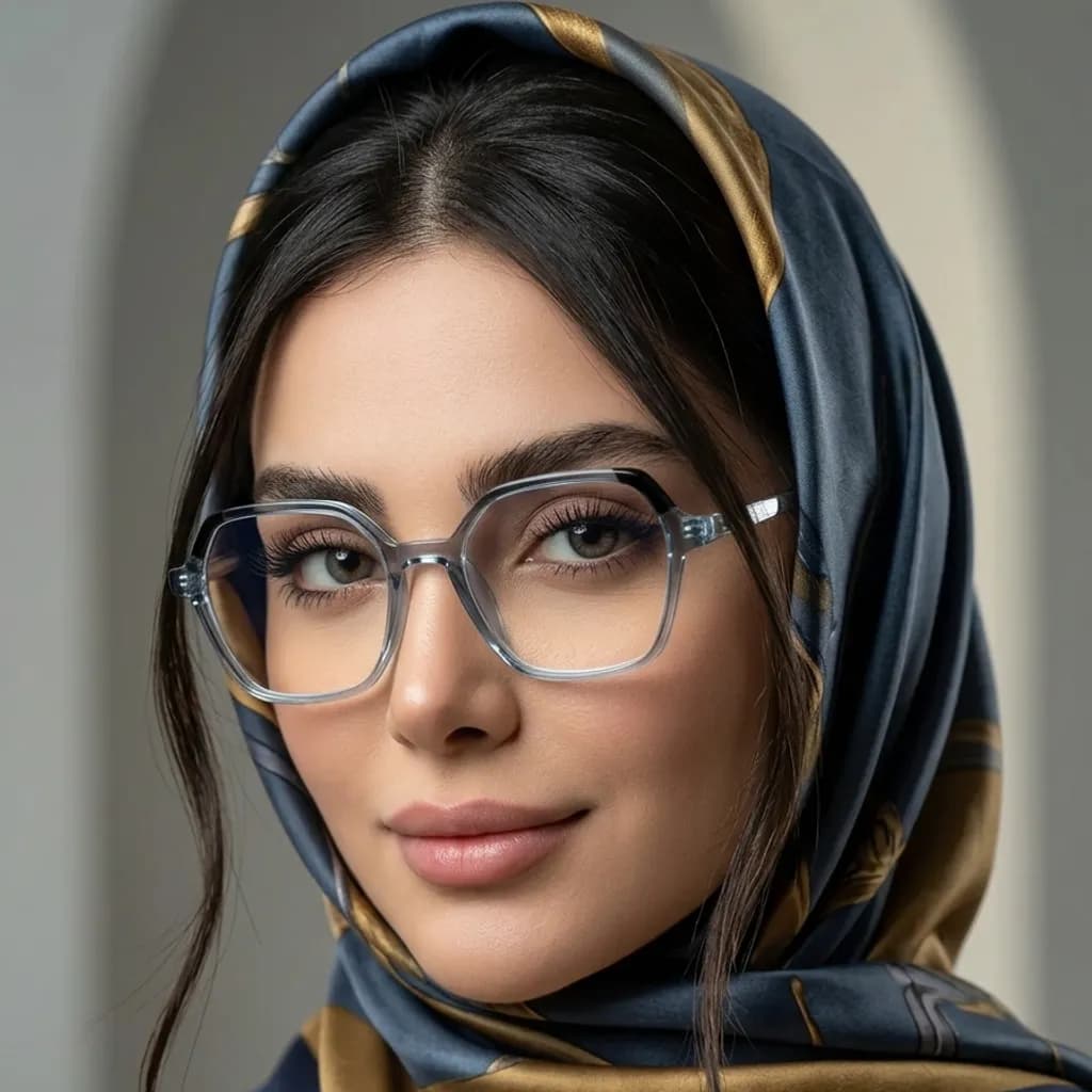 فریم عینک طبی مدل چند ضلعی زنانه کد 8336 — تصویر ۲