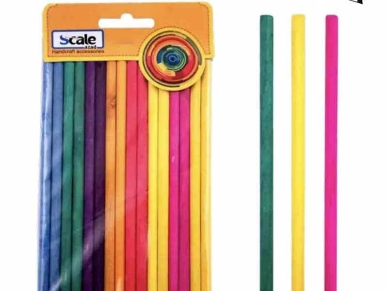 چوب بستنی گرد رنگی درجه یک اسکیل 9276