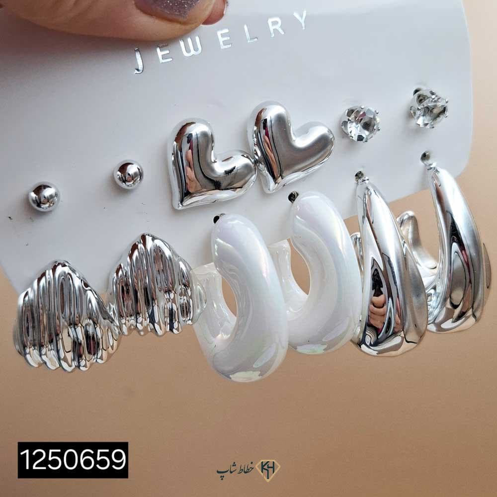 گوشواره پینترستی_ابنباتی پکی 6جفتی (طرح1) — تصویر ۳