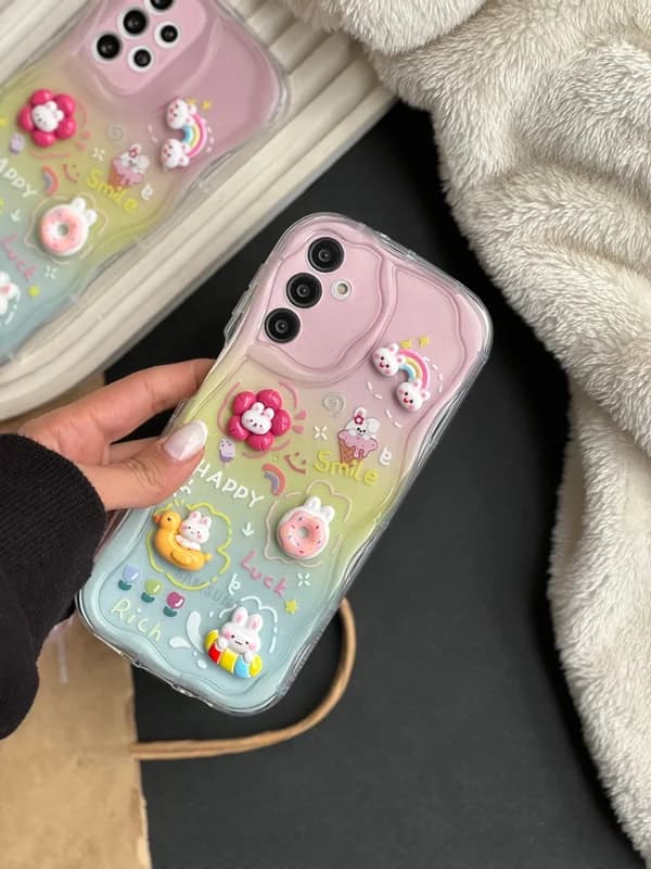 قاب عروسکی خرگوش برجسته Happy Rabbit گوشی سامسونگ مدل S20fe — تصویر ۴