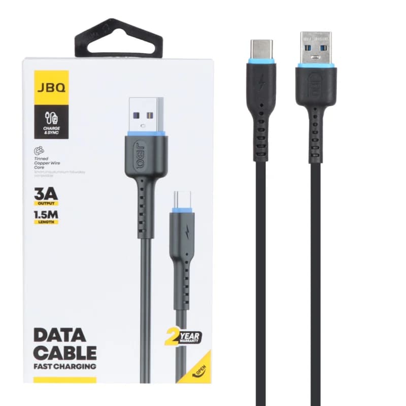 کابل شارژ 1.5 متری فست JBQ Type-C مدل CA-732 – مشکی (گارانتی یکساله رصاصی) — تصویر ۴