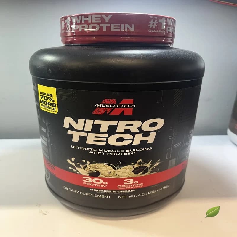 پروتئین وی نیتروتک ماسل تِک کوکی کرم ۱۸۱۰۰ گرمی (۱.۸۱ کیلوگرم) | MuscleTech Nitro-Tech Whey Protein Cookies & Cream 1810g