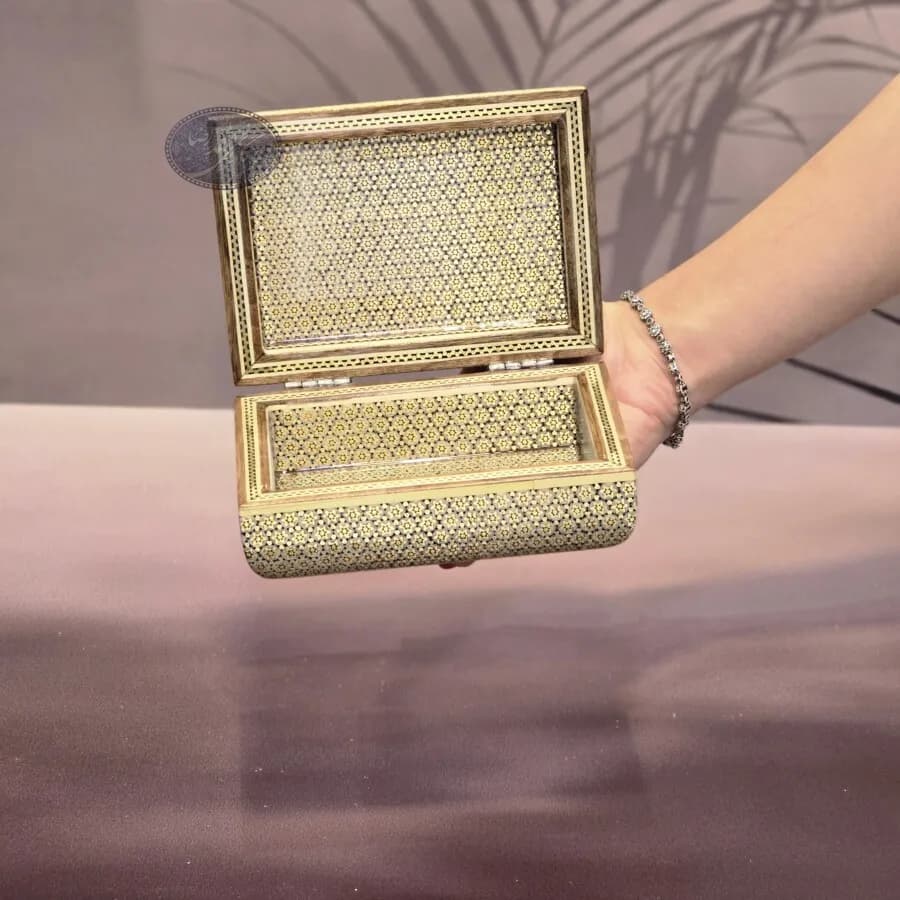 جعبه جواهر صابونی خاتم خورشیدی متوسط — تصویر ۶