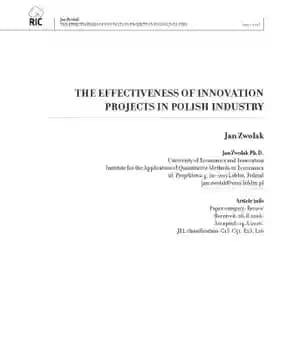 دانلود کتاب THE EFFECTIVENESS OF INNOVATION PROJECTS IN POLISH INDUSTRY