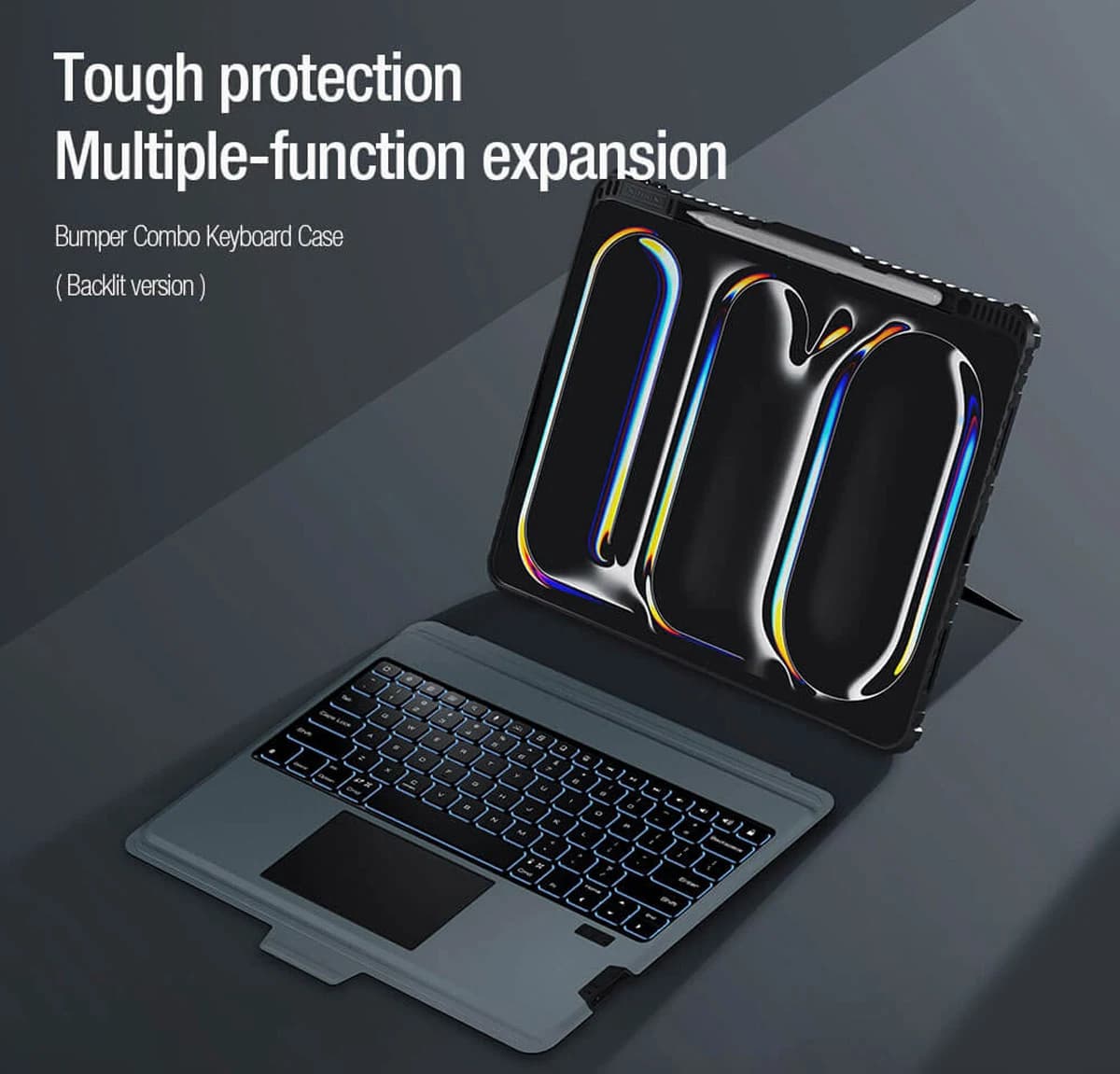کیف کلاسوری iPad Pro 12.9 2021 با صفحه کلید بلوتوثی برند نیلکین مدل Bumper Combo — تصویر ۴