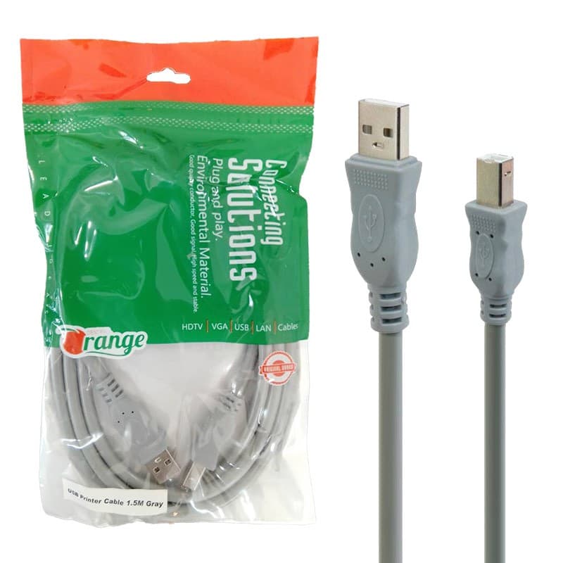 کابل پرینتر 1.5 متری نویزگیردار Orange USB2.0 — تصویر ۲