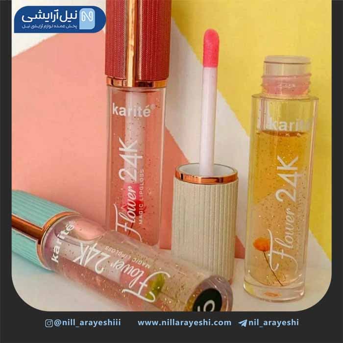 برق لب حرارتی گلدار طلا 24k کاریته کد 70729 – 47A — تصویر ۳