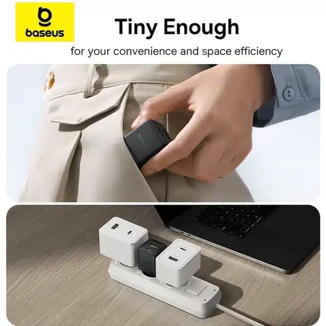 شارژر دیواری فست شارژ تایپسی و یواسبی 20 وات بیسوس CCZC20UE — تصویر ۴