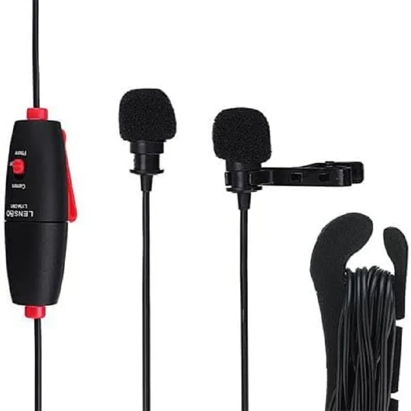 میکروفون یقه ای لنزگو LENSGO LYM-DM1 DOUBLE DUAL MICROPHONE